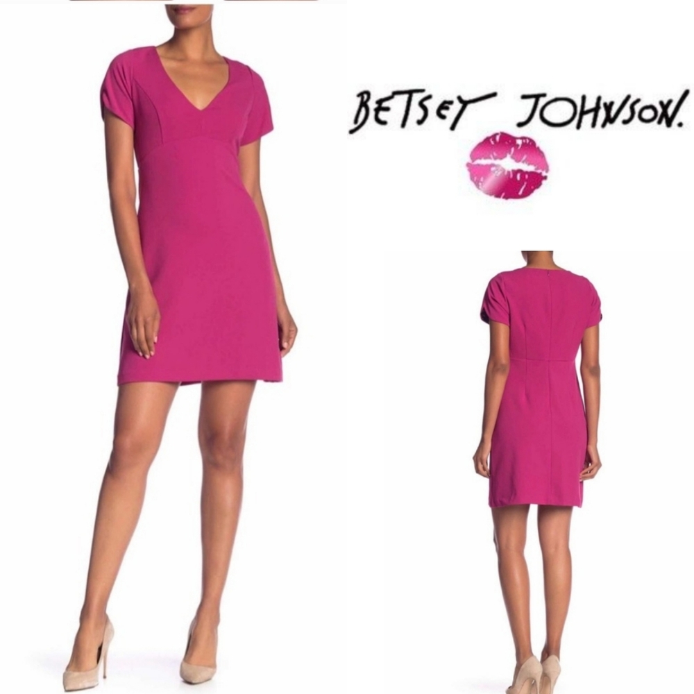 Betsey Johnson V-Neck Crepe Dress